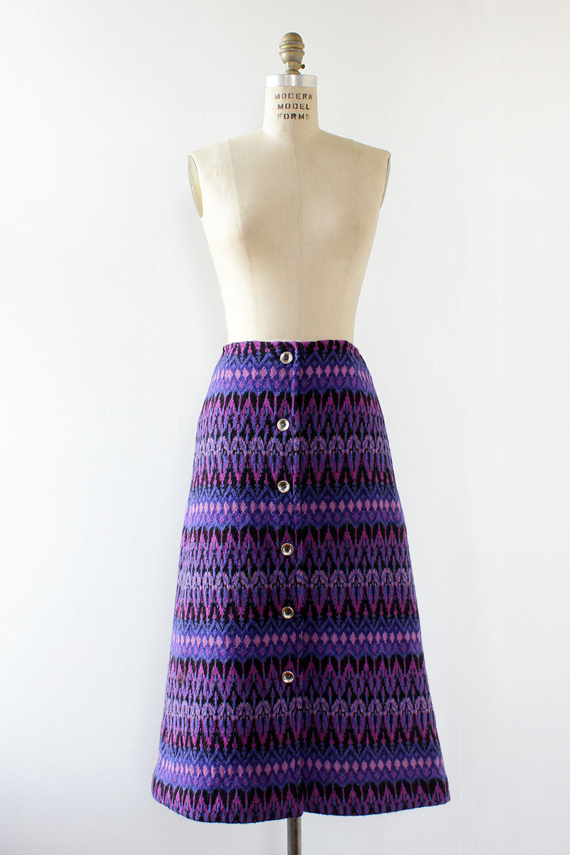 Violet Houndstooth Sweater Skirt