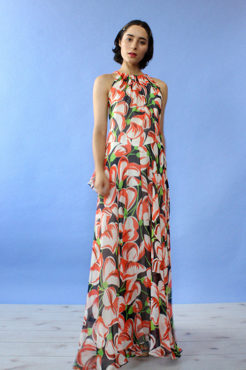 Watercolor Tulip Dress S/M