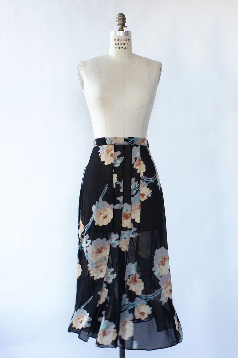 Tea Length Floral Skirt