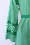 Kelly Green Calico Stripe Caftan S