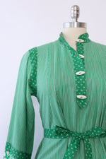 Kelly Green Calico Stripe Caftan S