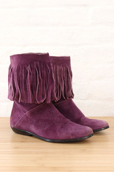 Purple fringe boots deals