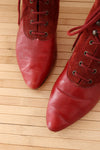 Cranberry Lace-up Heeled Boots 8.5-9