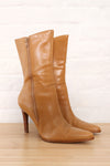 Camel Leather Stiletto Boots 9.5-10