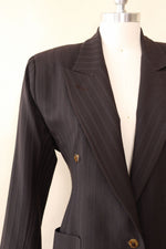 Jean Paul Gaultier Espresso Pinstripe Blazer M