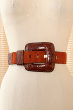 Rust Suede & Croc Belt