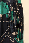 1950s Silk Bottle Green Floral Dress XS/S