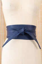 Cobalt Smooth Leather Wrap Belt