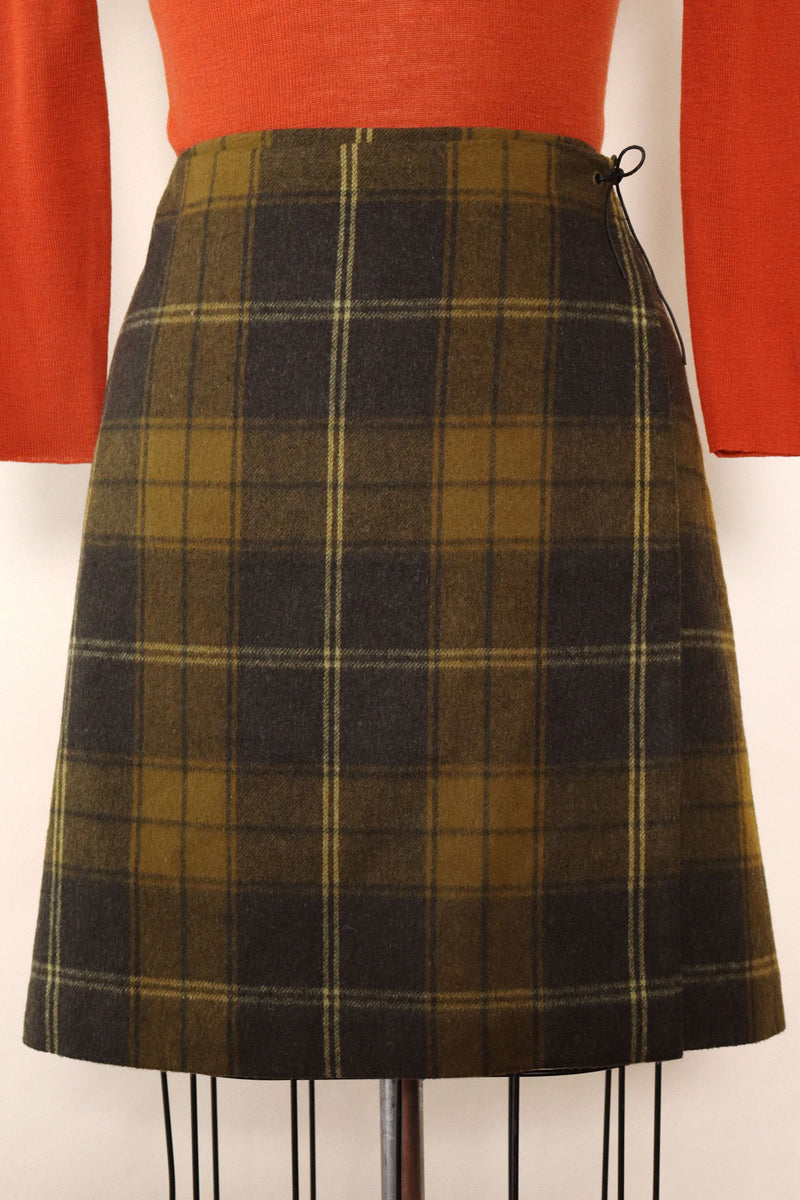 Mossy Flannel Wrap Skirt M/L