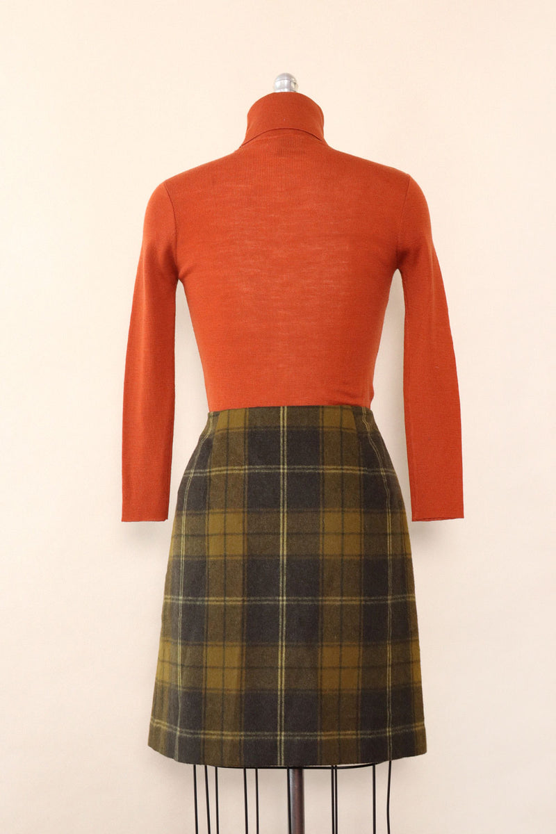 Mossy Flannel Wrap Skirt M/L