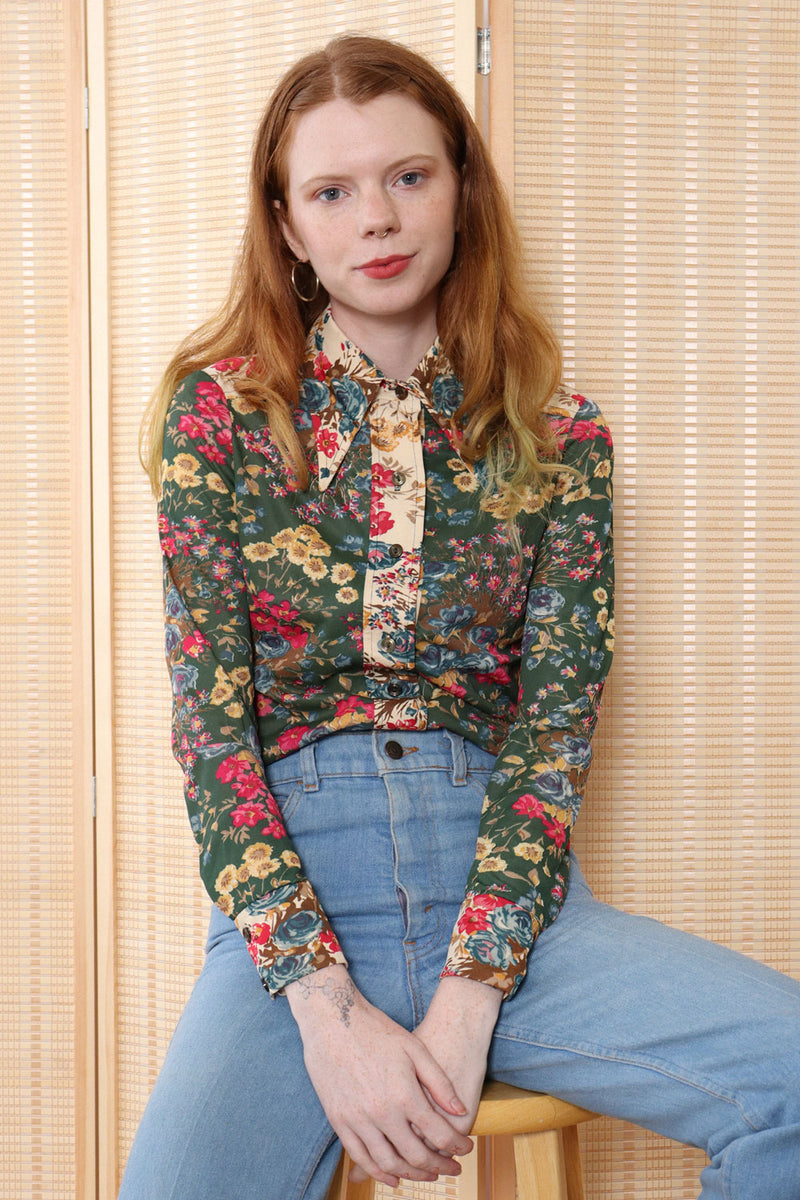 Wildflower Dagger Collar Button Down XS/S