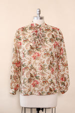 Ruffled Wallpaper Floral Blouse L