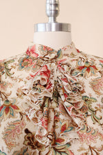 Ruffled Wallpaper Floral Blouse L