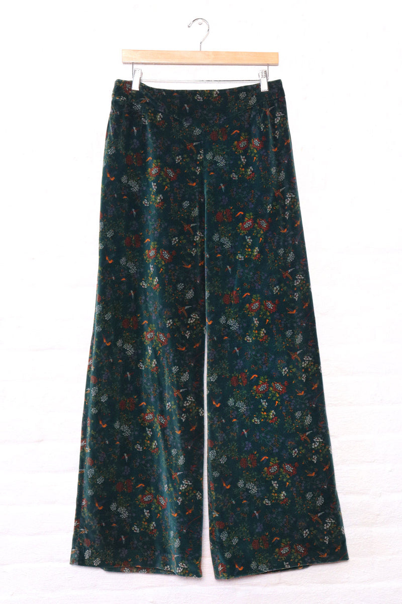 Evergreen Botanical Velvet Flares M/L