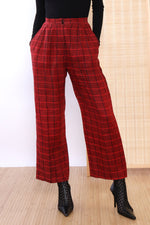 Givenchy Red Plaid Trousers XS