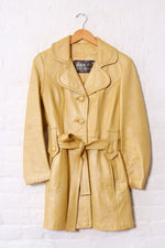 Pearlescent Butter Leather Trench S-S/M