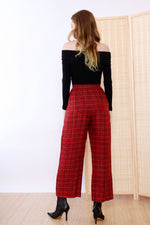 Givenchy Red Plaid Trousers XS