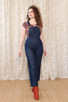 Gitano Topstitch Denim Overalls M