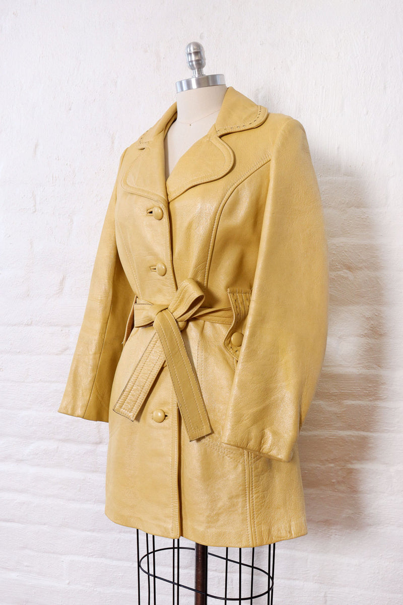 Pearlescent Butter Leather Trench S-S/M