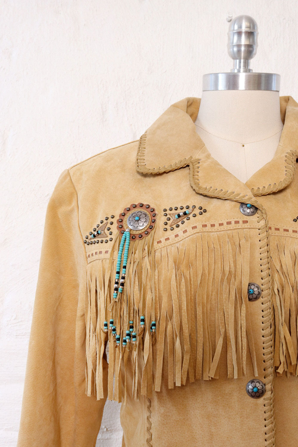 Scully Sand Suede Fringe Jacket M/L