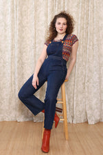 Gitano Topstitch Denim Overalls M