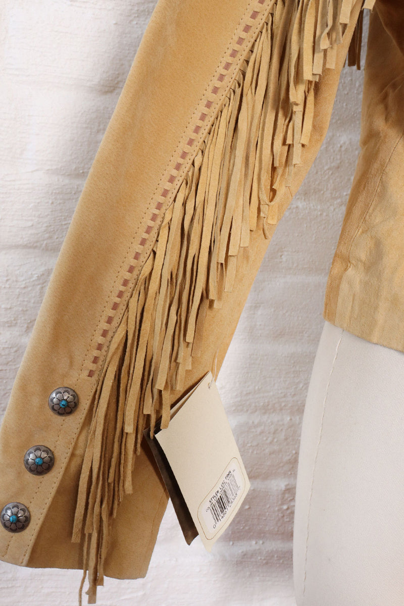 Scully Sand Suede Fringe Jacket M/L