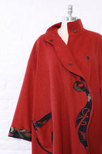 Paprika Boiled Wool Maxi Coat M-XL