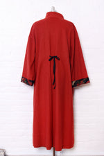 Paprika Boiled Wool Maxi Coat M-XL