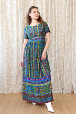 Alex Colman Technicolor Maxi Dress M/L