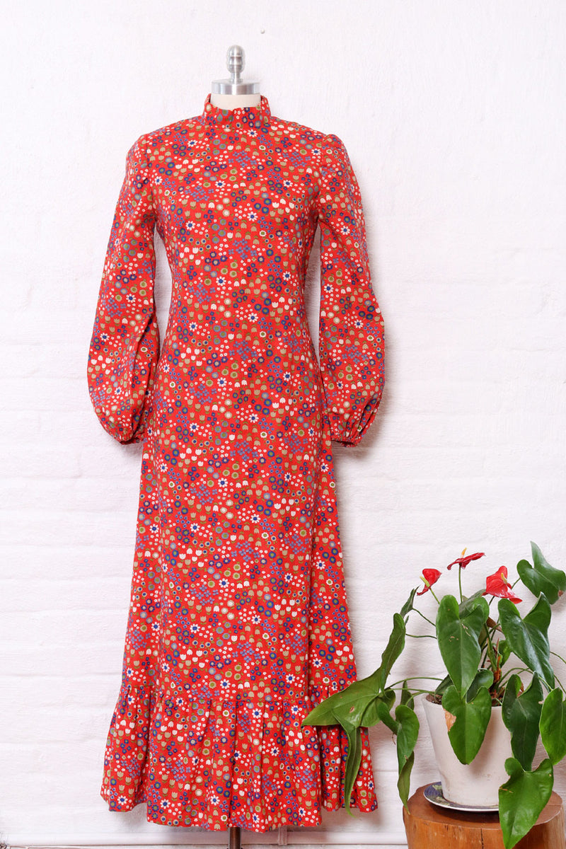 Scarlet Scandi Folk Floral Maxi S/M