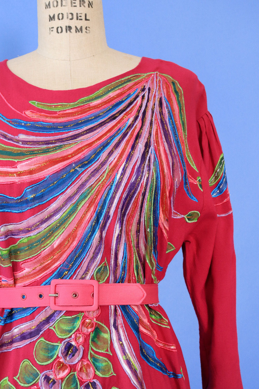 Handpainted Fuchsia Caftan M/L