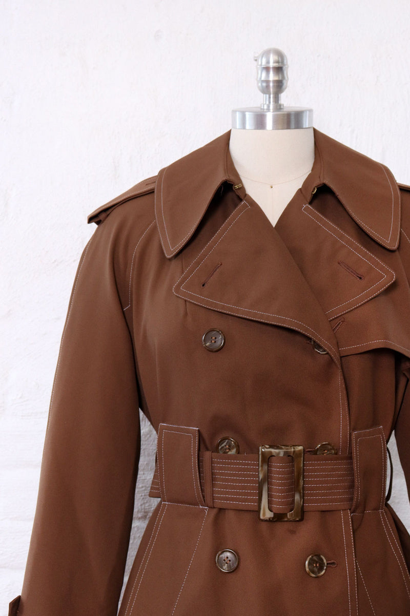 Hot Chocolate Topstitch Trench Coat M