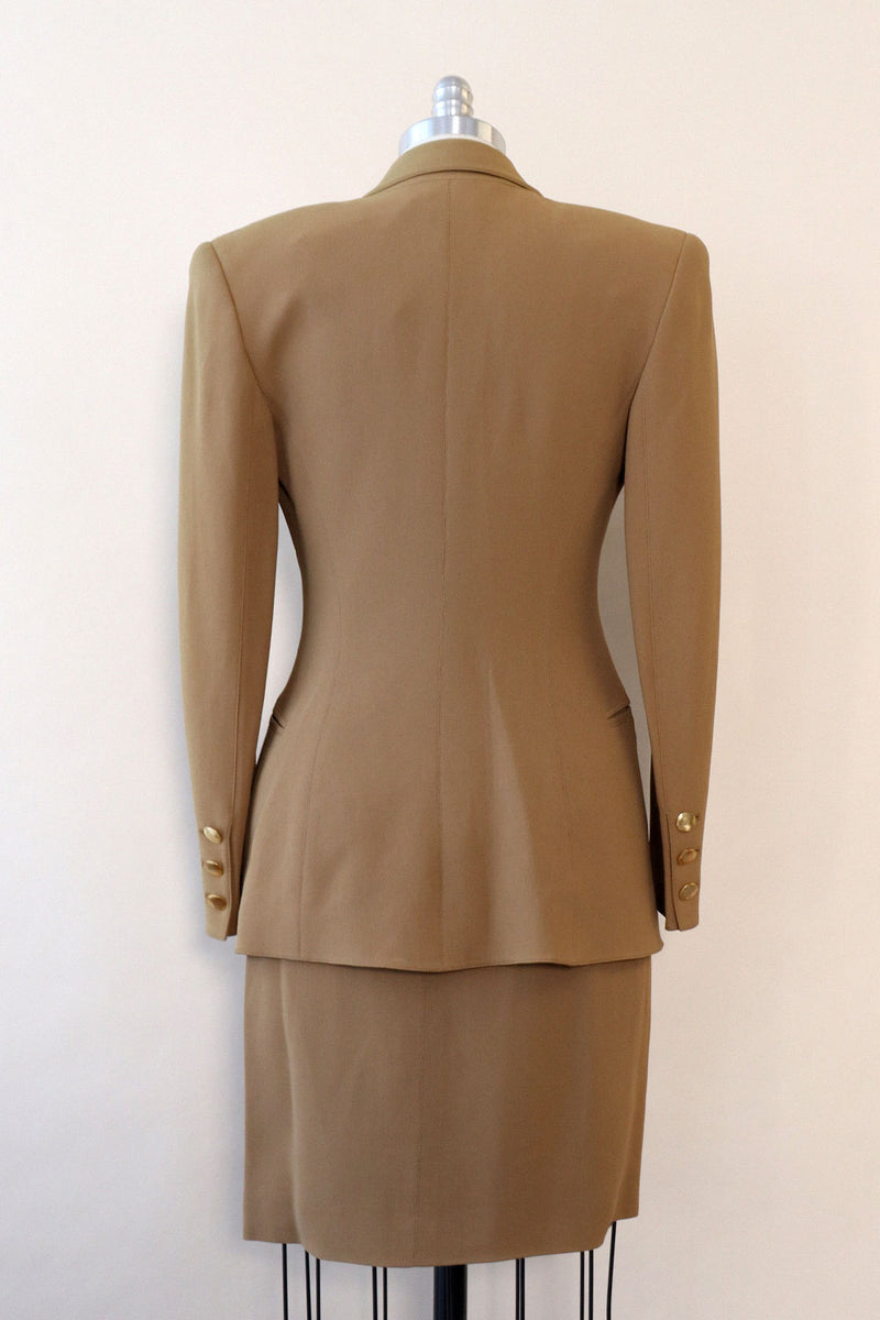 Claude Montana Camel Skirt Suit XS/S