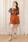 Terracotta Linen Shorts M/L