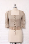 Bavarian Beige Linen Bodice Top XS/S