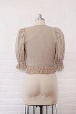 Bavarian Beige Linen Bodice Top XS/S