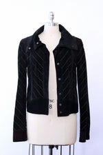 Multicolored Topstitch Suede Jacket XS/S