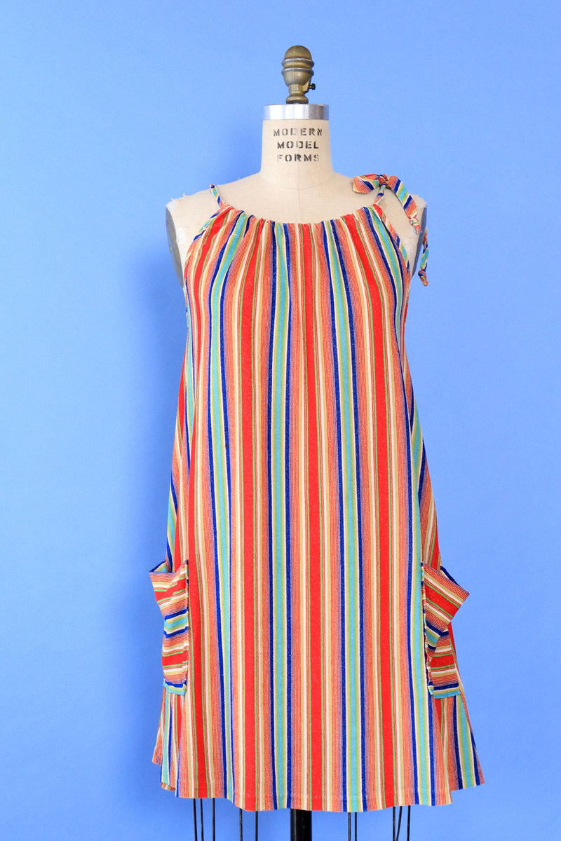 Rainbow Stripe Terry Minidress XS-M