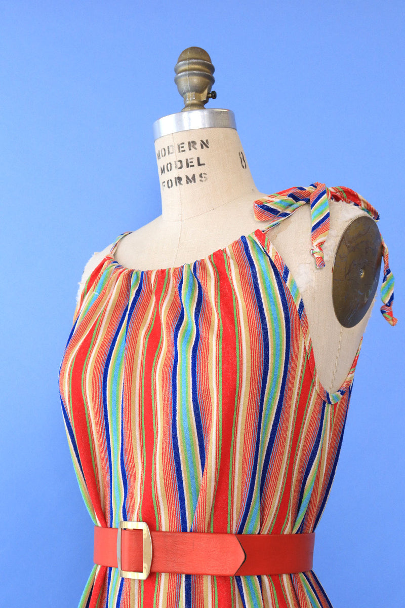 Rainbow Stripe Terry Minidress XS-M