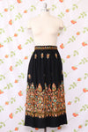 Saffron Embroidered Midi Skirt S