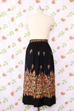 Saffron Embroidered Midi Skirt S