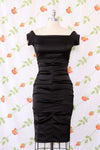 Y2K Caché Black Ruched Bodycon Dress XS/S