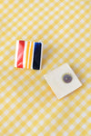 Mod Square Stripe Studs