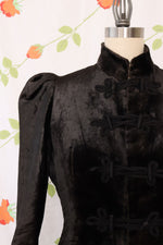 Victorian Ebony Velvet Jacket XS