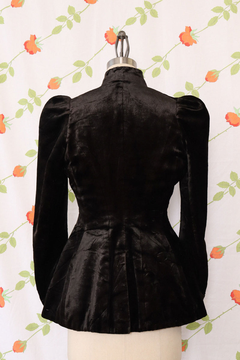 Victorian Ebony Velvet Jacket XS