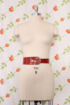 1950s Cherry Red Leather Waist Belt