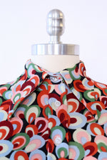 Optic Print Dagger Collar Shirt M