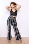 Monochrome Textured Plaid Flares L