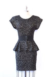 Silver Splatter Peplum Dress S/M