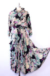 Scenic Crane Print Cowl Dress S/M